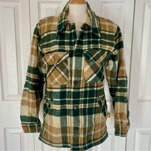 Vintage 1970’s Wool L.L. Bean Green and Tan Plaid Jacket